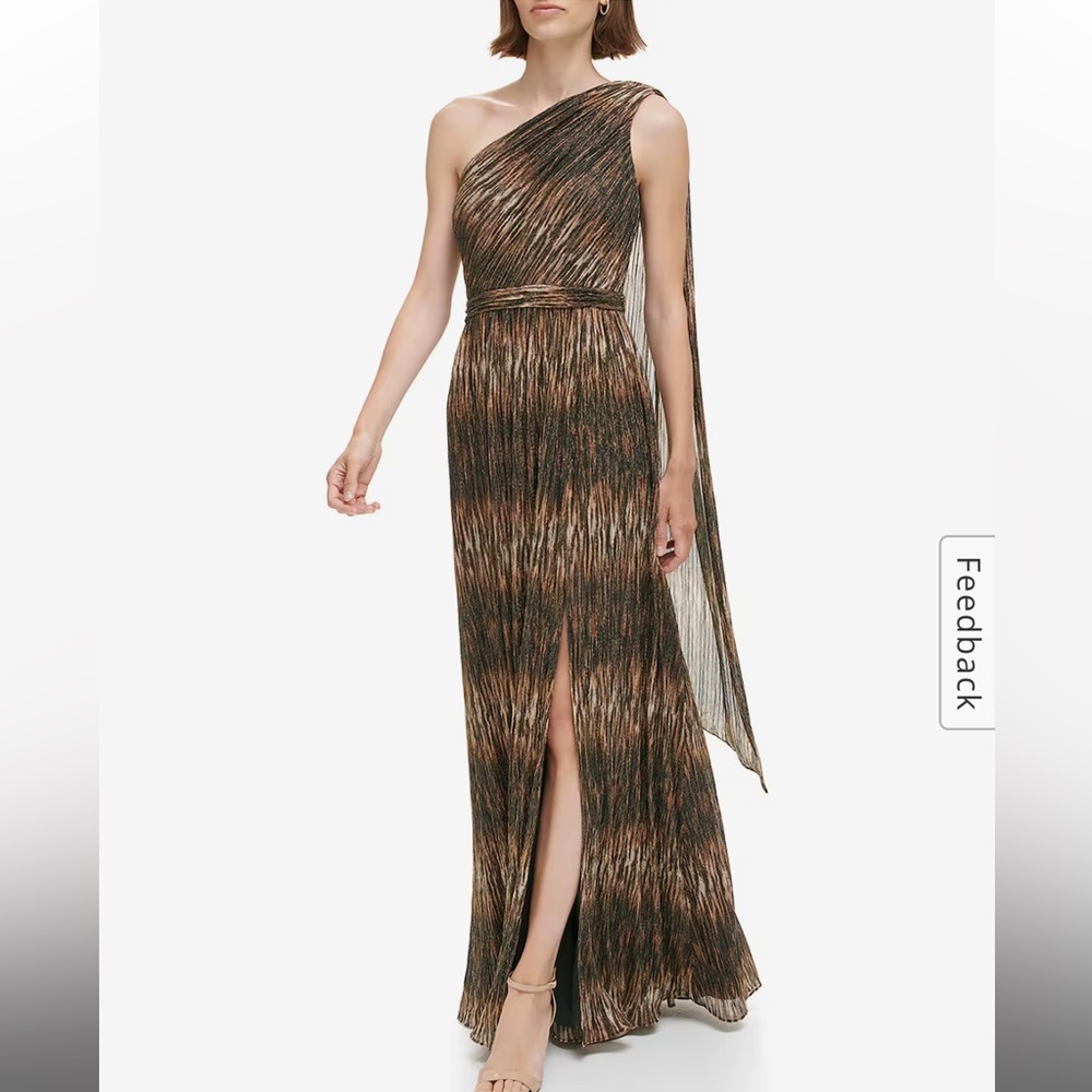 NWT VINCE CAMUTO print one shoulder gown